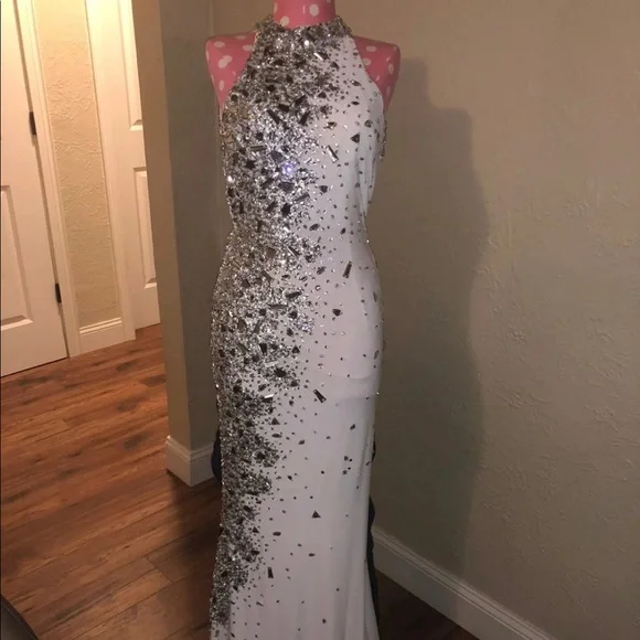 Morilee White Diamond Prom Dress - Picture 1 of 4